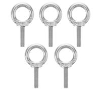 Didiseaon 5pcs Eye Bolt Silver, M8x30 Stainless Steel Threaded Eye Screw, for Metallurgical Mining Equipment and Port Railway Loading and Unloading