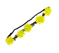 Didiseaon 5pcs Fluorescent Hawaiian Sunflower Hair Wreaths Bohemia Style Flower Headbands for Tropical Beach Party Hula Dancing Cheerleader Photo Props