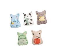 Didiseaon 5Pcs Interactive Plush Catnip for Cats Adorable Animal Shaped Chew Plaything Includes Panda Banana Elephant Hungry Snake Honey Bear and Apple Person
