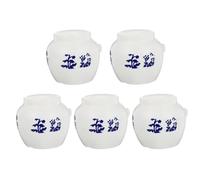 Didiseaon 5Pcs Large Round Parrot Food Bowls Bird Water Cups Ceramic Style Bird Feeding Dish Set for Cage Parrot Supplies