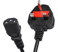 Didiseaon 5pcs Mains Lead Power Cable with Prong Uk Plug Insulated Flexible and Compatible Replacement for Printers and Computers for Use