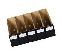 Didiseaon 5PCS Matte Black Desktop File Storage Boxes with Gray Kraft Paper Interior Document and Magazine Holders for Office Home Meeting Organization Space Saving Paper and Certificate
