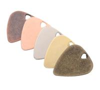 Didiseaon 5pcs Metal Guitar Picks Set Stainless Steel Bass Guitar Plectrums with Smooth Surface in Gold Silver Copper Antique Rose Gold for Electric Acoustic Accessories