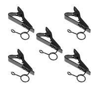 Didiseaon 5pcs Microphone Lapel Clip Iron Mic Clips Easy to Install Secure Microphone Holder Black for Video Recording and Live Streaming