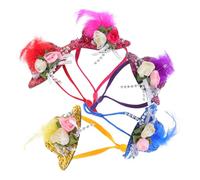 Didiseaon 5pcs Mini Chicken Hats with Adjustable Chin Strap Cute Floral Design for Small Animals for Photoshoots and Festive Events Includes and Options