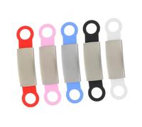 Didiseaon 5pcs Pet Identity Collar Tags Dog Cat Id Name Tags with Reserved for Outdoor Use Practical Silicone Accessories in Red White Blue