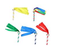 Didiseaon 5pcs PVC Cheerleading Pom Poms with Bell Knitted Handle Dance Ribbons for Sports Events School Competitions Youth Cheer Squad Accessories Random Color Random Color