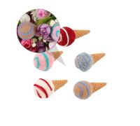 Didiseaon 5pcs Simulated Ice Cream Felt Adornment Wreath Adornment Unique Christmas Themed Design Assorted Color Photo Props Festival Bouquet Picks Decoration Christmas Wrapping Random Color