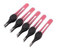 Didiseaon 5pcs Stainless Steel Eyebrow Hair Scissors with Non-Slip Pads Compact Grooming Tools for Precise Trimming and Styling Suitable for Men and Women Random Color