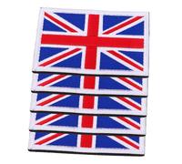 Didiseaon 5pcs UK Flag Embroidered Patches Thick Fabric Handmade Sew Badges for DIY Crafts Shirts Hats Jackets with Hook and Loop Fastener British Union Jack Appliques
