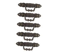 Didiseaon 5pcs Vintage Bronze Alloy Drawer Handles Classic European Style Drop Pulls with Screws for Dresser Cabinet Cupboard Furniture Hardware Sturdy Concealed Installation