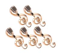Didiseaon 5pcs Vintage Microphone Brooch Pin Classic Musical Lapel Pins for Women Men Metal Music Note Jewelry Accessory Suitable for Concerts Parties Daily Wear