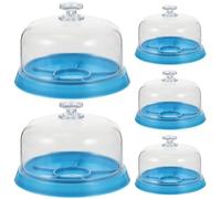 Didiseaon 5pcs Watch Repair Movement Covers Plastic Dustproof Tray with Compartments Blue Protective Covers for Watches DIY Jewelry Repair Tools