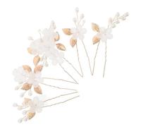 Didiseaon 5pcs Wedding Hair Fork U Shape Bridal Hairpin Pearls Flowers Hairpin for Bridesmaids Wedding Hairstyles