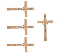 Didiseaon 5pcs Wooden Cross Pendants in Khaki, Lightweight and Compact Decorative Standing Crosses for Christian Festivals and Church Praying, Classic Design for Religious Wall Decor