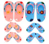 Didiseaon 6 Pairs Miniature Flip Flops for Doll Houses Hawaiian Style Summer Beach Scene Props Pink and Blue Sandals Miniature House Decoration for Photography and Landscape