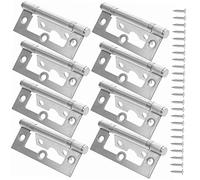 Didiseaon 6 Pairs Non-Mortise Cabinet Hinges Flush Door Hinges for Heavy-Duty Swing Doors Easy Surface Mount Rust-Resistant Vintage Furniture Hardware
