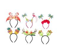 Didiseaon 6 pcs Decorative Headband Set for Beach Parties Lightweight Hawaiian Hairband Fun Flamingo Design for Pool Parties and Photo Props