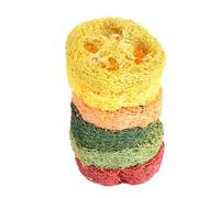 Didiseaon 6 Pcs Loofah Pet Chewing Toys for Rabbit and Hamster, Lotus Root Slice Shaped, Reduces Disruptive Behaviour and Massages Gums, for Pets Playing and Chewing Random Color