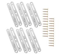 Didiseaon 6 Sets Thickened Bed Rail Fasteners with Screws Bed Brackets Replacement for Wooden Rails Strong Wear-Resistant Fixings Easy Installation for Secure Frame Support
