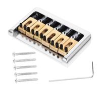 Didiseaon 6 String String Hard Tail Fixed Bridge Set for Electric Guitar with Wrench Screws Durable Construction Saddles for Intonation Height Easy Installation for Guitars