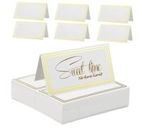 Didiseaon 60 Pcs Bronzing Edge Place Cards for Table Setting Thick Paper Seating Cards for Weddings Banquets Engagements with Smooth Writing Surface for Dinner Parties and Feasts