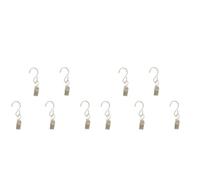 Didiseaon 60 Pcs Metal S Hooks with Clips, Silver Curtain Hooks for Photos | Quick Setup for Signs and Displays, Reusable Hardware for Retail Scenes and Camp Use