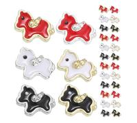Didiseaon 60pcs Horse Nail Art Charms with Cute 3d Cartoon Designs, Rhinestone Nail Charms Made of Sturdy Metal for Easy Application and Versatile Use, for DIY Manicure and Daily Wear