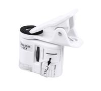 Didiseaon 60X Portable Mobile Phone Microscope Clip Magnifying Glass with LED Light, Mini High Magnification Microscope for Photography and Crafting, White Light/Purple Light, Compact Phone