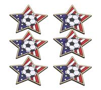 Didiseaon 6pcs American Flag Soccer Pins Alloy Lapel Brooches with Star Shape for Fan Identity and Repeated Use at Major Tournaments and Soccer Parties