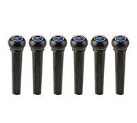Didiseaon 6pcs Black Guitar Bridge Pins with Blue Cat’s Eye Plastic Tuning Pegs Acoustic Guitar String Fixing Replacement Accessories for Bridge Parts