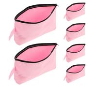 Didiseaon 6pcs Canvas Makeup Bags Set with Zipper, Versatile Use and Sturdy Material, Pink Canvas Cosmetic Pouches for Travel and Storage, for Professionals and Makeup Artists