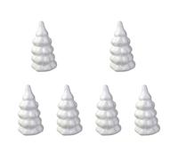 Didiseaon 6pcs Christmas Tree Shape Foam Decor, White DIY Craft Set