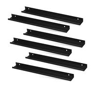Didiseaon 6Pcs Concealed Tab Pulls Aluminum Alloy Hidden Drawer Handles for Kitchen Bathroom and Office Sturdy Edge Pulls with Arc Corners for Cabinets and Wardrobes