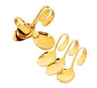 Didiseaon 6pcs Curved Handle Stainless Steel Serving Spoons Reusable Buffet Utensils for Seafood Sushi Salad Dessert Efficient Food Handling for Home and Restaurant