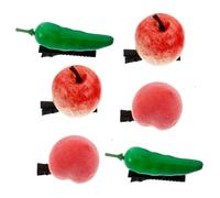 Didiseaon 6pcs Cute Faux Fruit Hair Clips for Women and Girls Alligator Clips Featuring Chili Pepper Peach and Apple Designs Fun and Playful Hair Accessories for Boys and Girls and Adults