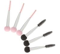 Didiseaon 6pcs Double Head Makeup Sponge Brushes Soft Beauty Applicators for Eyebrow and Eyelash Styling Reusable Cosmetic Applicator with Pink and Black Sponges for Professional and Daily