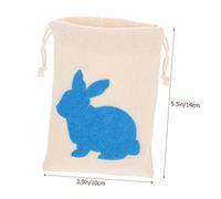 Didiseaon 6pcs Easter Rabbit Drawstring Gift Bags Small Sweet Bags for Party Favors Jewelry Storage Cute Canvas Pouches for Candy Treats and Holiday Decorations