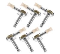 Didiseaon 6pcs Folk Guitar Tuning Pegs Semi-closed Silver Tuner Keys with White Buttons Instrument Accessories for Acoustic Guitar String Stability and Precise Sound
