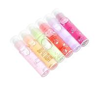 Didiseaon 6pcs Fruit Lip Gloss Set Roll-on Lip Protector Portable Hydrating Balm Includes Peach Orange Avocado Strawberry Grape Cherry Suitable for Ages