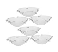 Didiseaon 6pcs Glass Wax Holder for Candles round Drip Catchers, Easy to Clean Decorative Glass Candle Protectors for Religious Ceremonies or Romantic Restaurant Settings