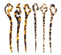 Didiseaon 6pcs Hairpin Barrette Hair Buns Leopard Print Chopsticks Sticks Chopsticks for Women Stick Pins for Buns French Pin Maker Gems Acetate Sheet