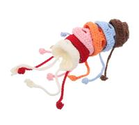 Didiseaon 6pcs Mini Knitting Hats for Dolls and Small Dogs Handcrafted Yarn Beanies for DIY Crafting Lightweight Mini Christmas Knit Hats Versatile Hair Accessories and Decorative Ornaments
