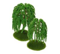 Didiseaon 6pcs Mini Model Trees Realistic Plastic Willow Fake Miniature Trees for DIY Micro Landscape Architectural Sand Table Model Train Scenery Home Office Decor