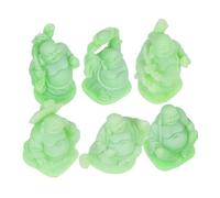 Didiseaon 6pcs Mini Resin Laughing Buddha Figurines Feng Shui Wealth Statues Small Zen Garden Decor for Home Office Desk Harmony and Spiritual Ornament