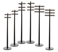 Didiseaon 6pcs Miniature Telegraph Pole for Sand Table DIY Model, Abs Black