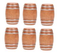 Didiseaon 6pcs Miniature Wooden Barrels for Dollhouse Retro Mini Bar Scene Accessories Detailed Craftsmanship Mini Wine and Beer Barrel Models for Fairy Garden Micro Landscape Display