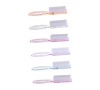 Didiseaon 6pcs Nail Art Brush Set Long Handle Assorted Colors Nail Dust Cleaning Brushes for Manicure and Pedicure for Professional and Diy