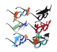 Didiseaon 6pcs Ocean Animal Eyeglasses Reusable Sea Creature Eyewear for Boys Beach Party Photo Props Under Sea Frames with Shark Crab Designs
