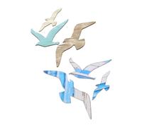 Didiseaon 6pcs Ocean Seagull Wall Plaque: Beach Seagull Wall Decoration For Home Office Wooden Sea Bird Hanging With Natural Texture
